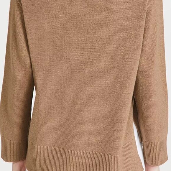 Theory Button Up Cashmere Camel Beige Canvas Pullover S - Picture 4 of 8